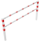 Stationary access barriers | for bolting on site | with top and quarter-bent bar | hot-dip galvanized and white coatedwith red reflecting stripes | total width: 2500 mm